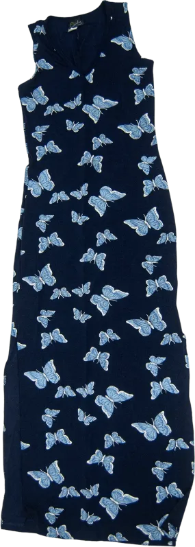 00's Sleeveless Butterfly Print Maxi Dress by Rocket Candy