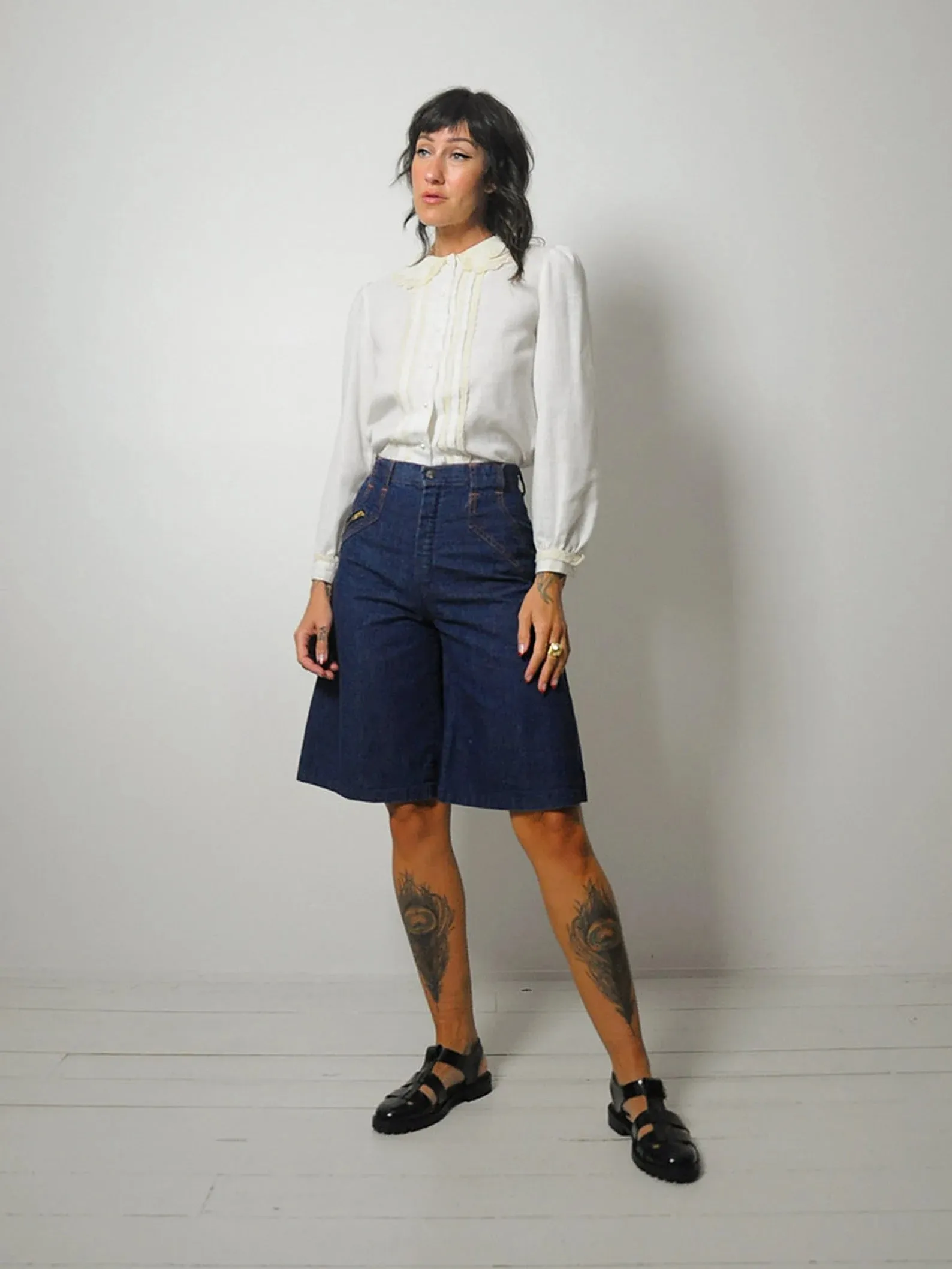 1970's Zipper Gaucho Jeans / 25" waist