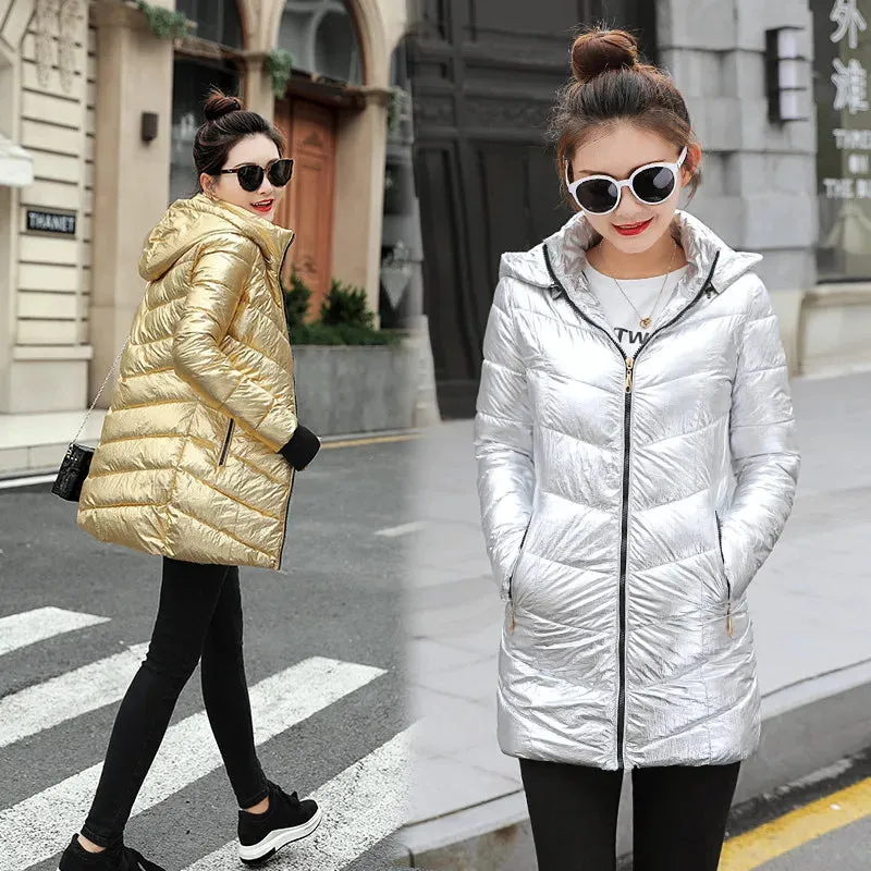 2019 women winter hooded warm coat plus size candy color cotton padded jacket female long parka womens wadded jaqueta feminina