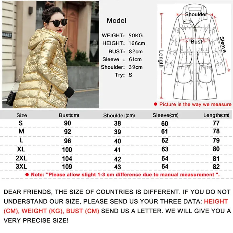 2019 women winter hooded warm coat plus size candy color cotton padded jacket female long parka womens wadded jaqueta feminina