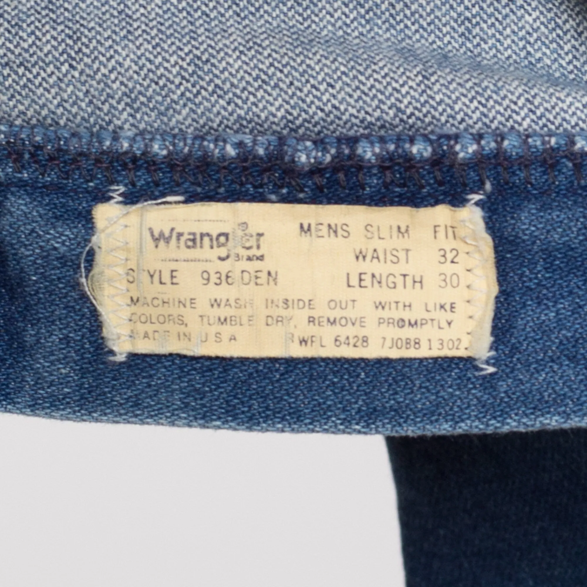 32x30 70s 80s Wrangler Faded Slim Fit Jeans