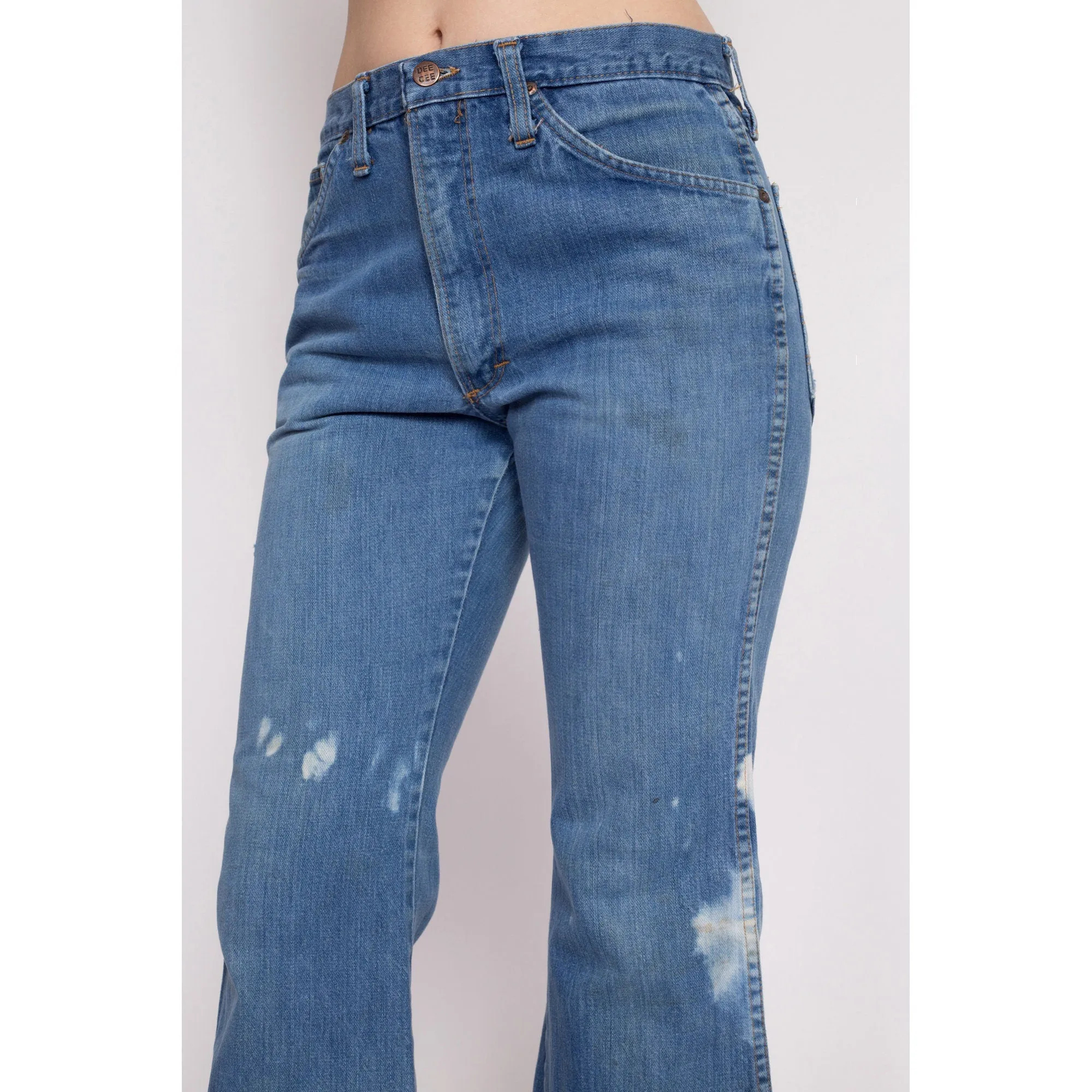 70s Dee Cee Bleached Bell Bottoms - Women's Medium, Men's Small, 30"