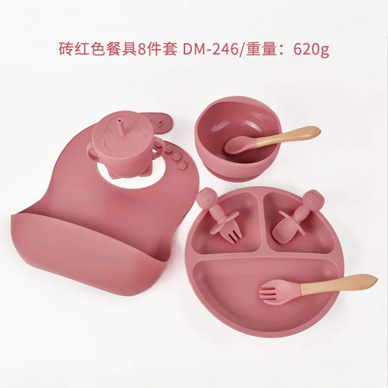 8-Piece Silicone Baby Feeding Set