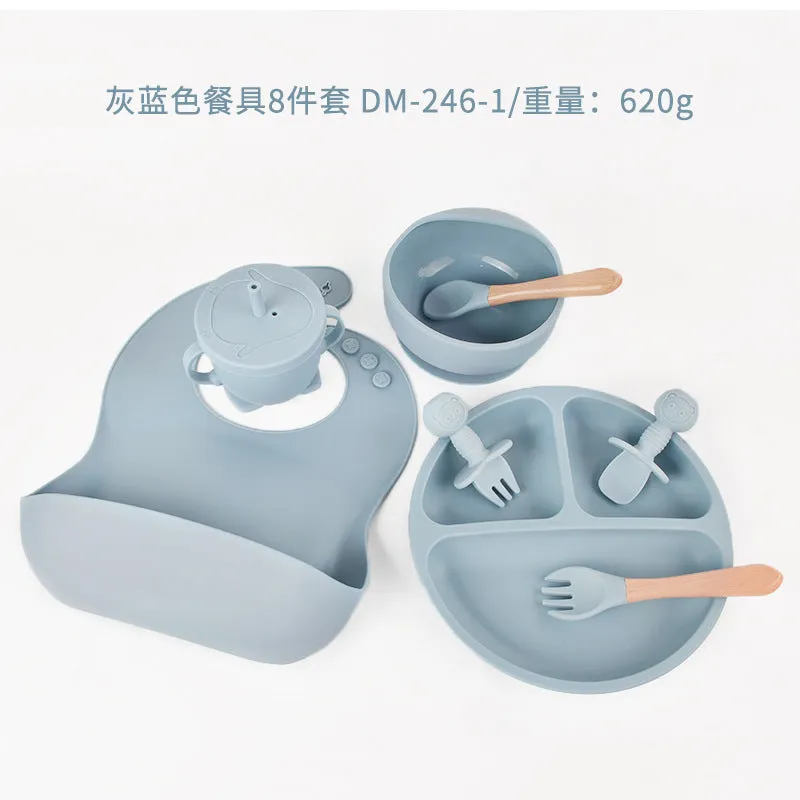 8-Piece Silicone Baby Feeding Set