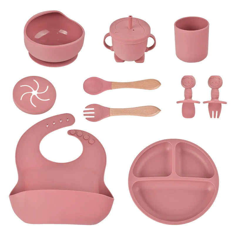 8-Piece Silicone Baby Feeding Set