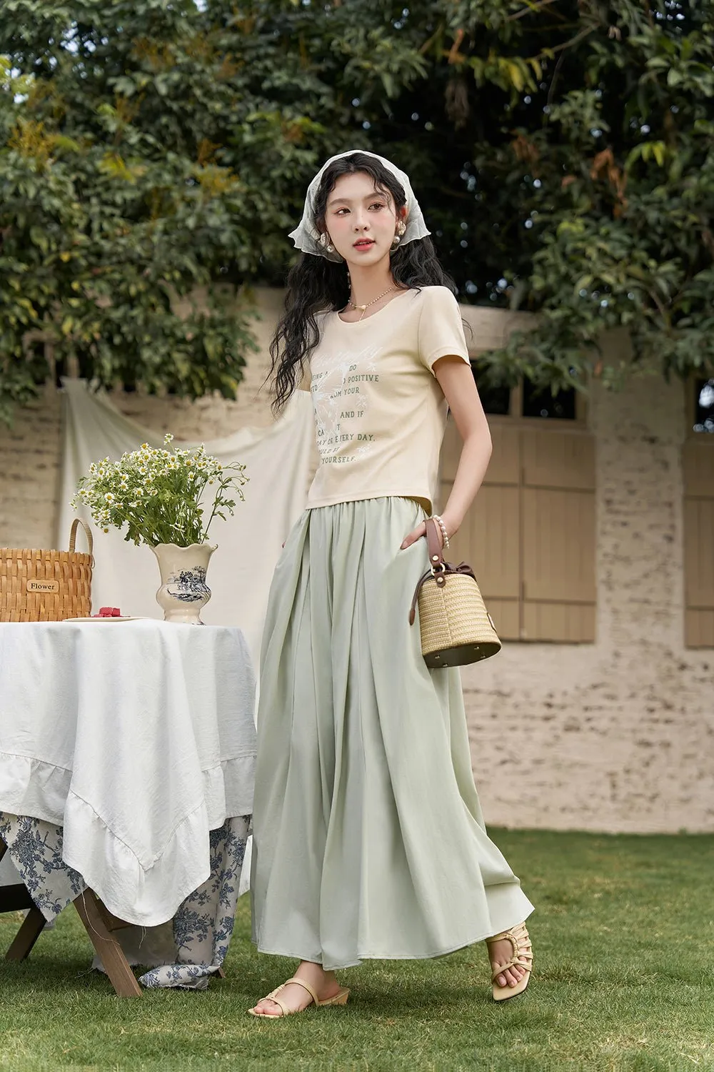 A Line Maxi Skirt for Women