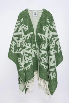 Alrún wool cape - Green Love