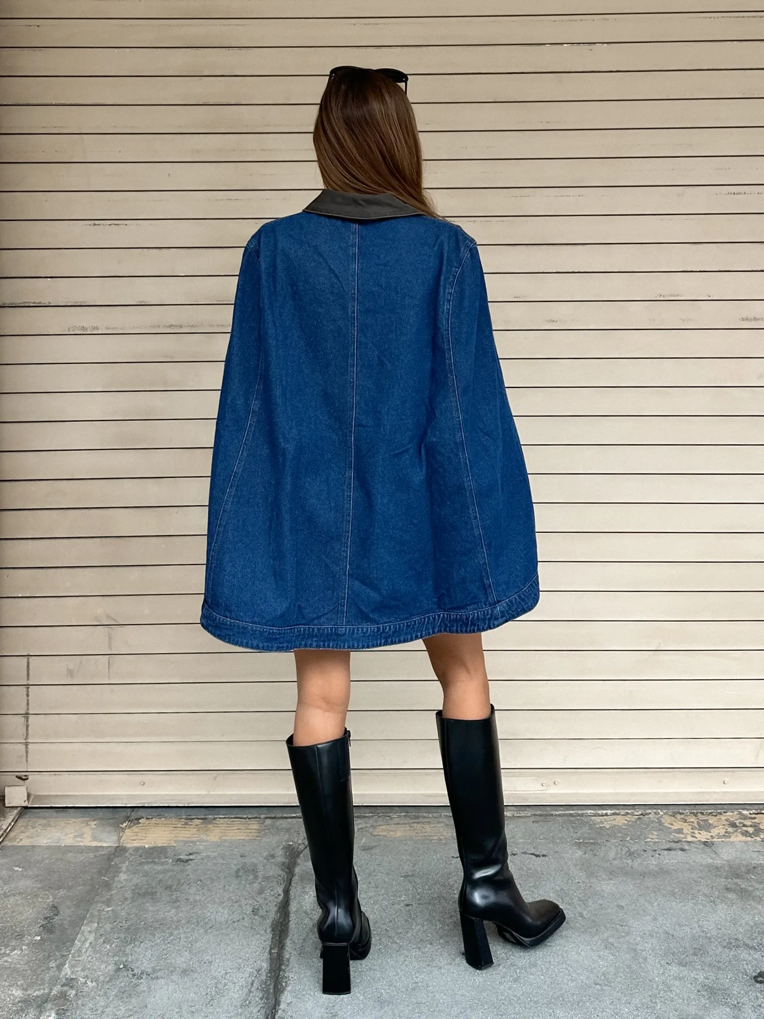 Aspen Denim Cape Jacket