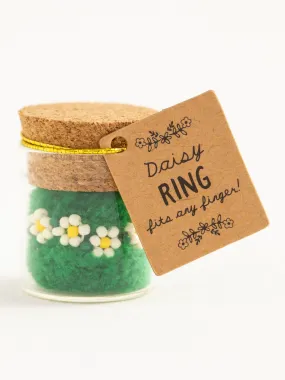 Beaded Daisy Ring - Cream