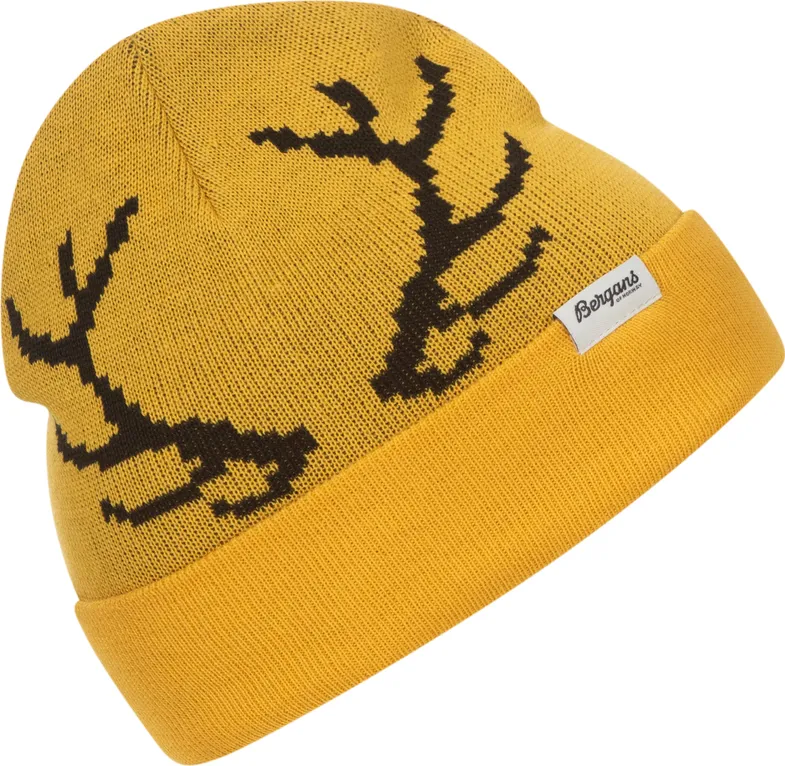 Bergans Kids&#x27; Antlers Beanie Light Golden Yellow/Black | Buy Bergans Kids&#x27; Antlers Beanie Light Golden Yellow/Black here | Outnorth