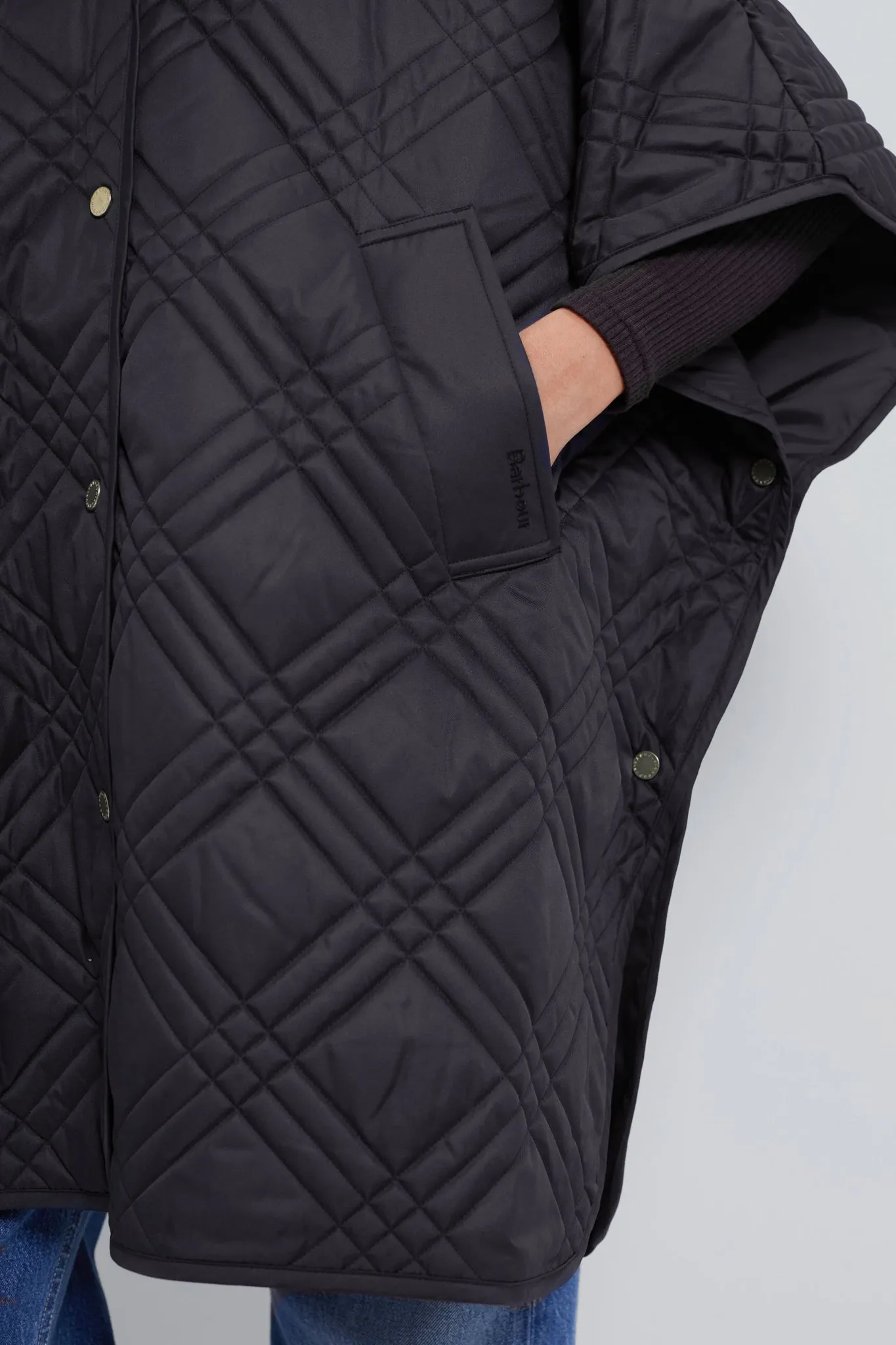 Black Astor Quilted Cape