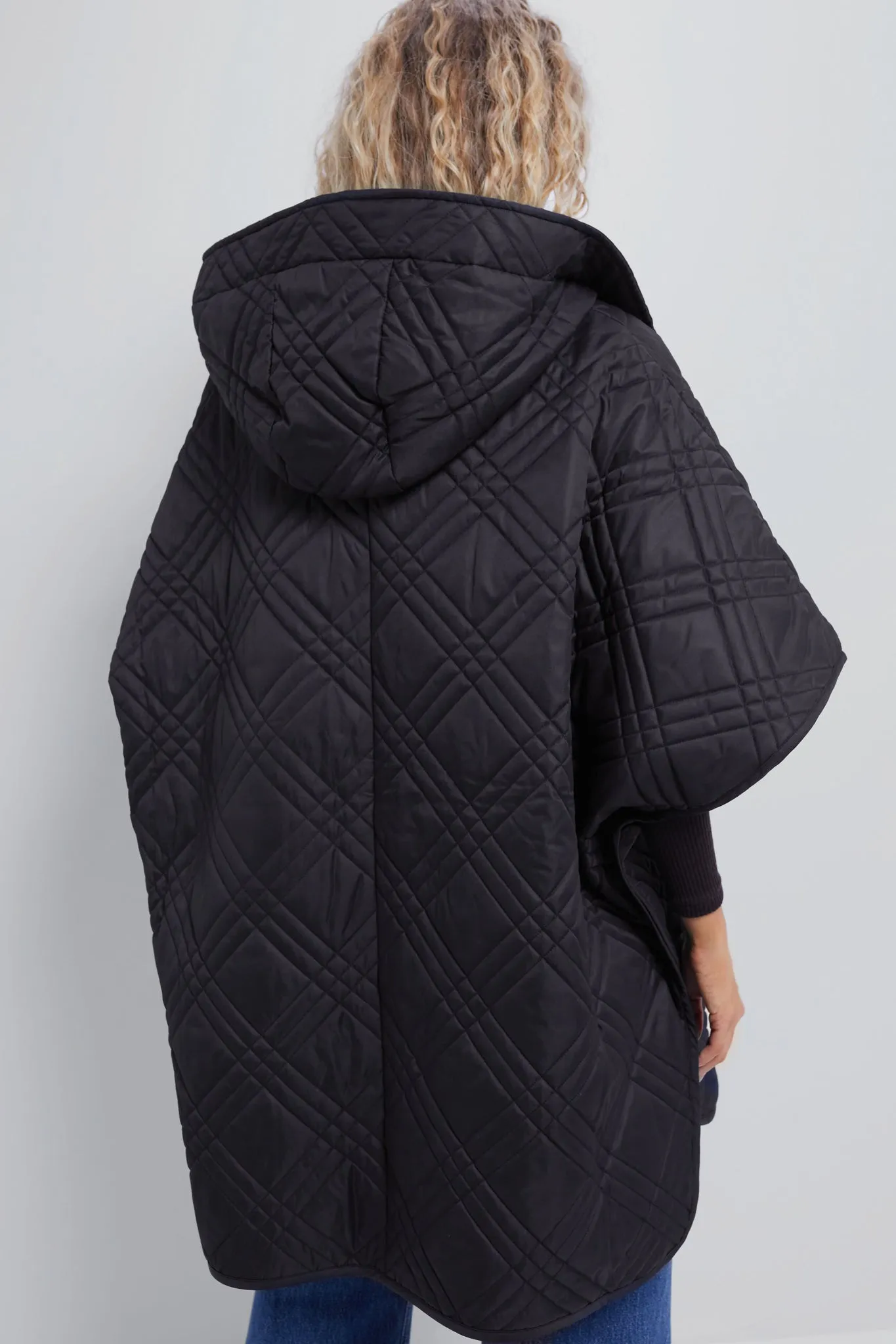 Black Astor Quilted Cape