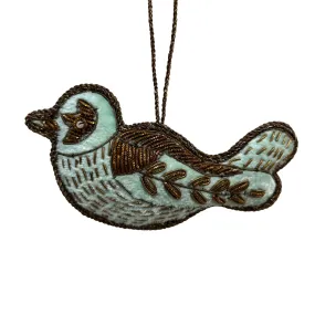 Blue and Copper Bird Ornament