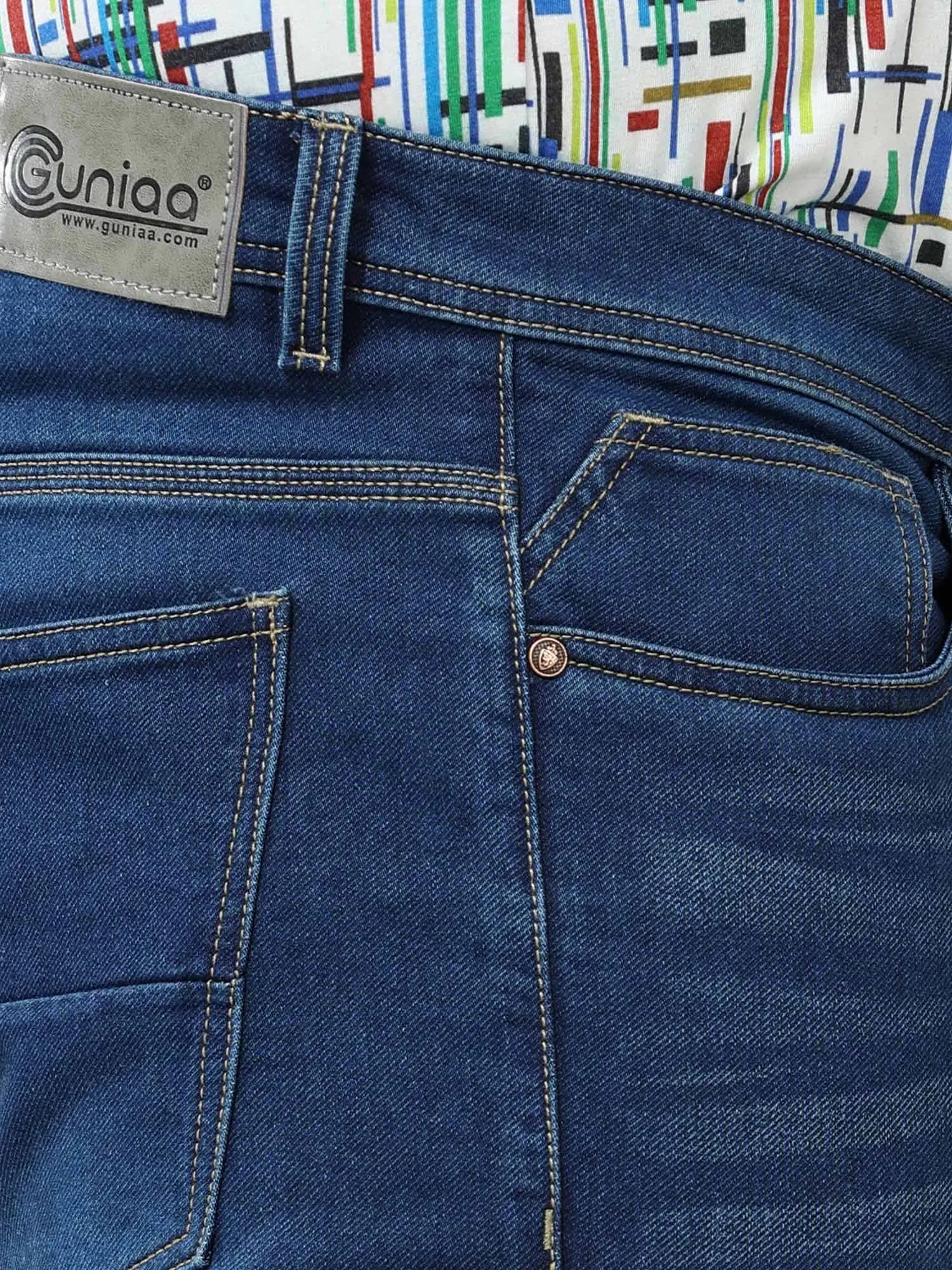 Blue Stretchable Jeans Men's Plus Size