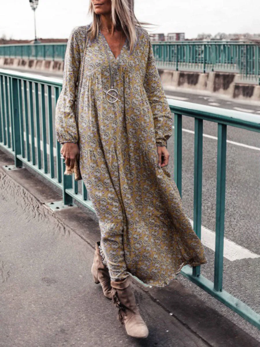 Bohemian Retro Casual Loose Maxi Dress