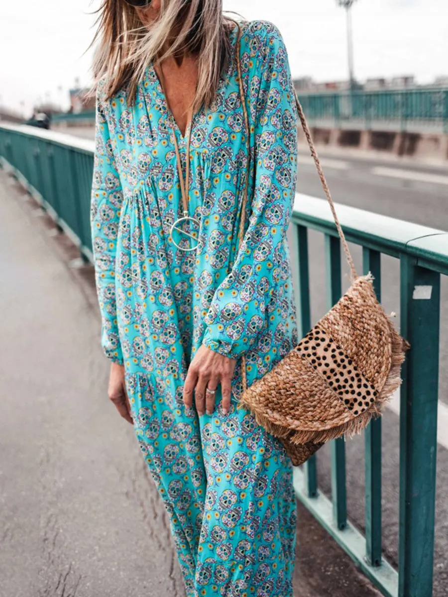 Bohemian Retro Casual Loose Maxi Dress