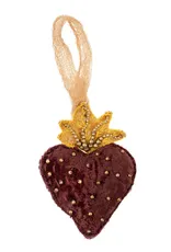 Burgundy Sacred Heart Ornament