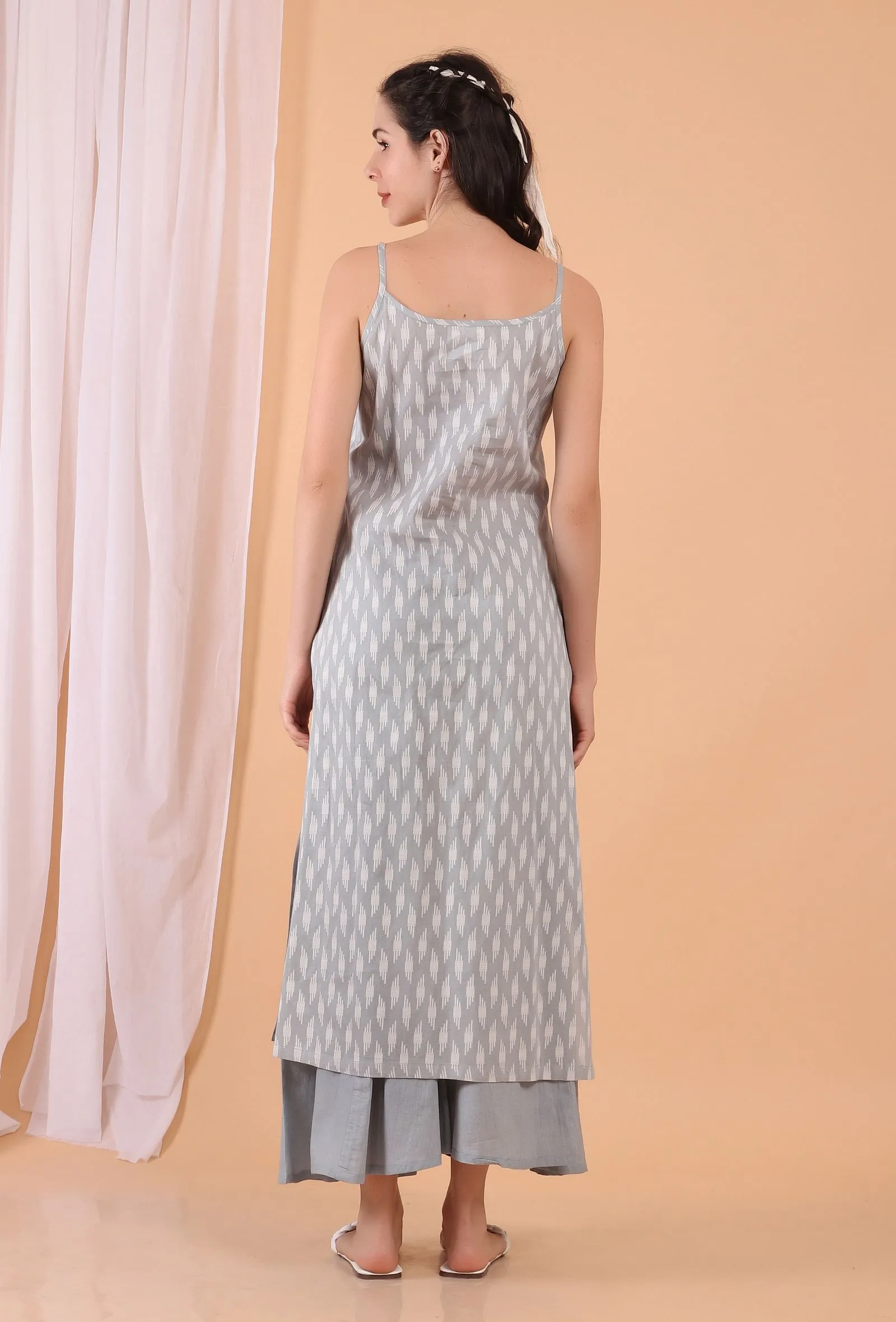 Cadet Grey Cotton Kurta Slip