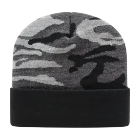 Cap America RKUC12 Urban Camouflage Knit Cap with Solid Color Cuff