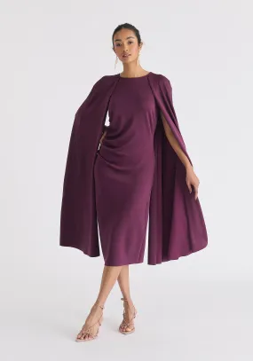 Cape Sleeves Dress with Waist Details