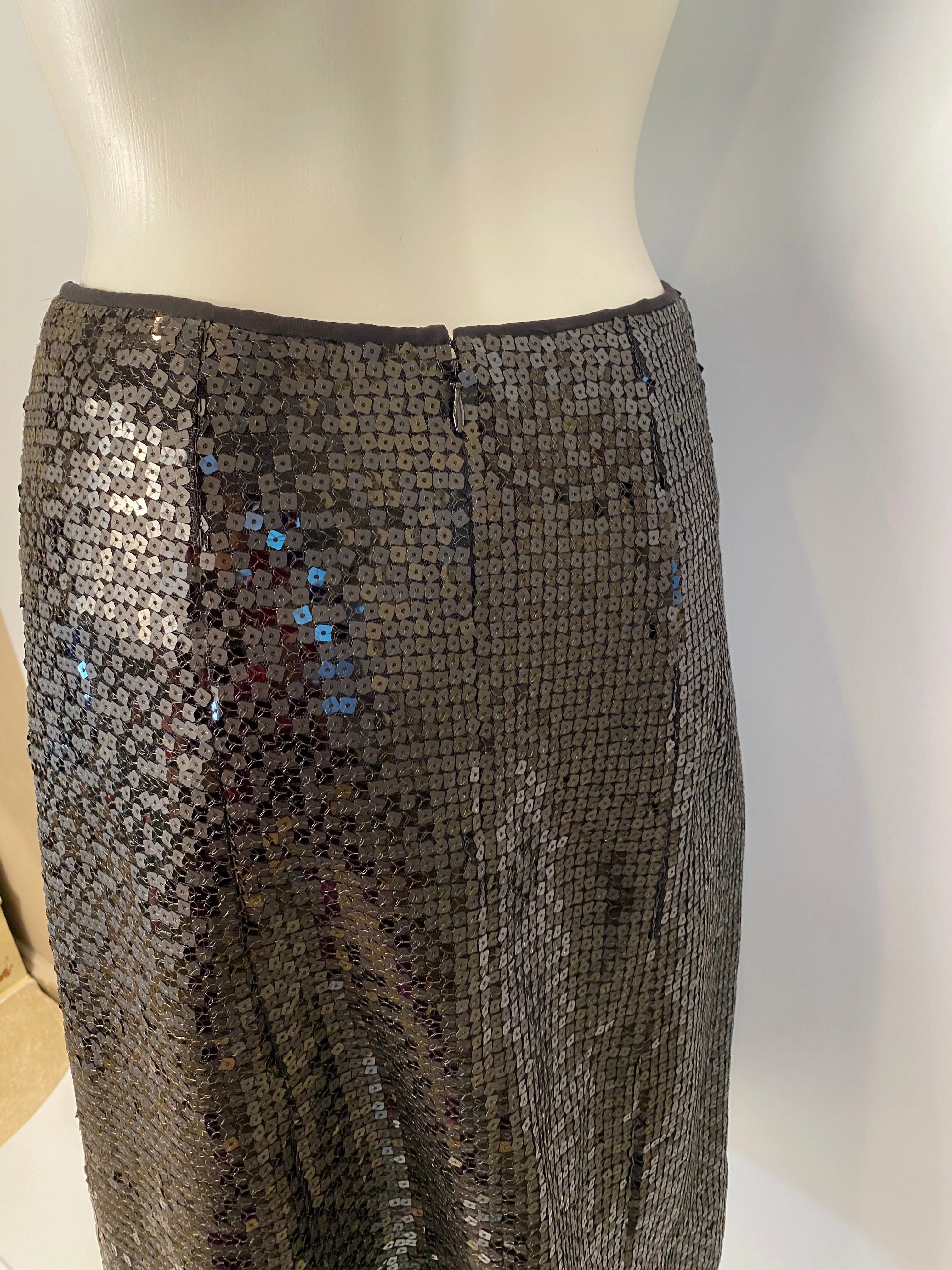 Chanel 02A 2002 Fall black sequin skirt FR 38 US 4