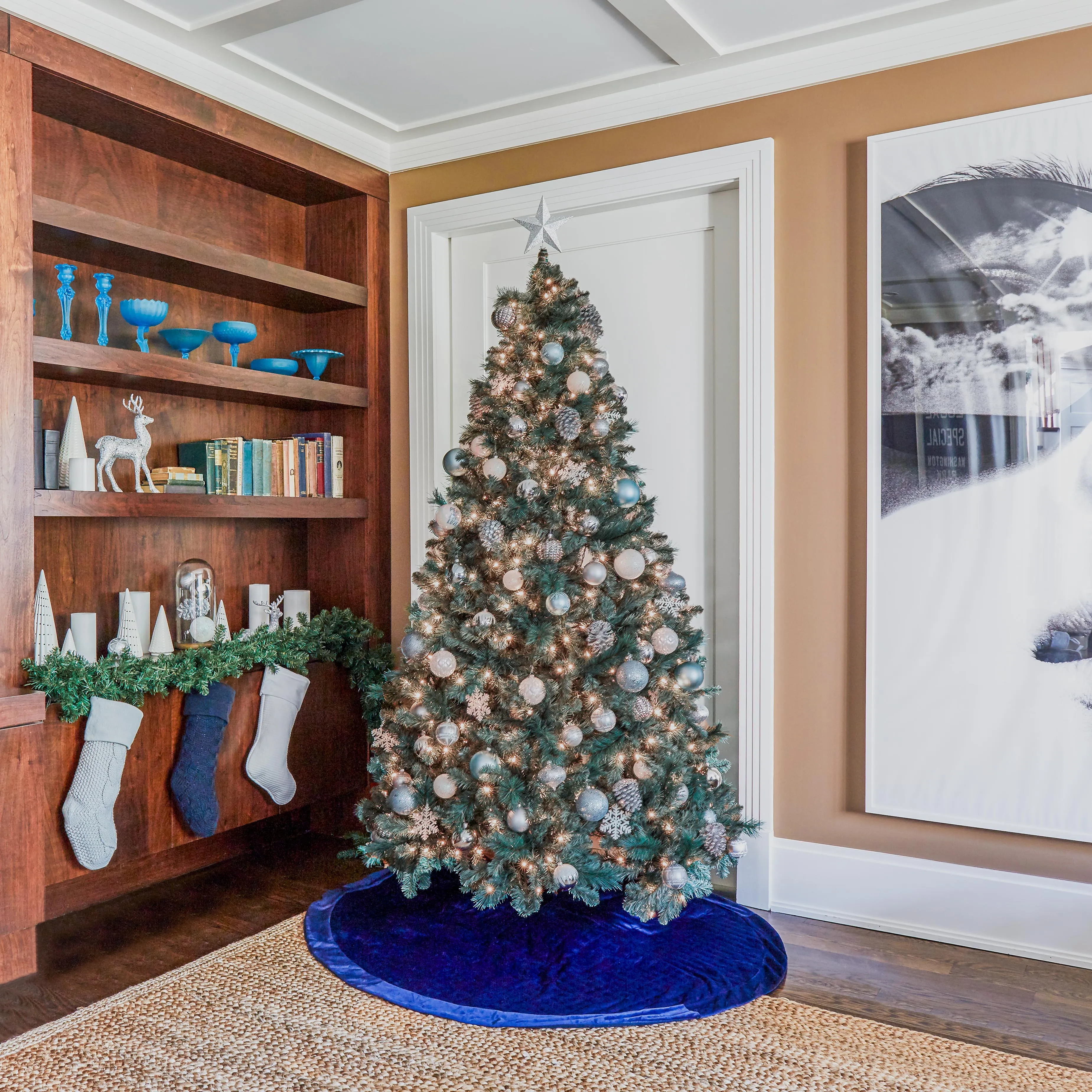 Chunky Checkered Knit Christmas Stockings