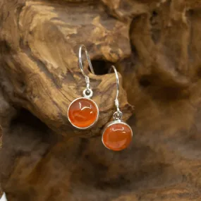 Circle Carnelian Dangle Earrings