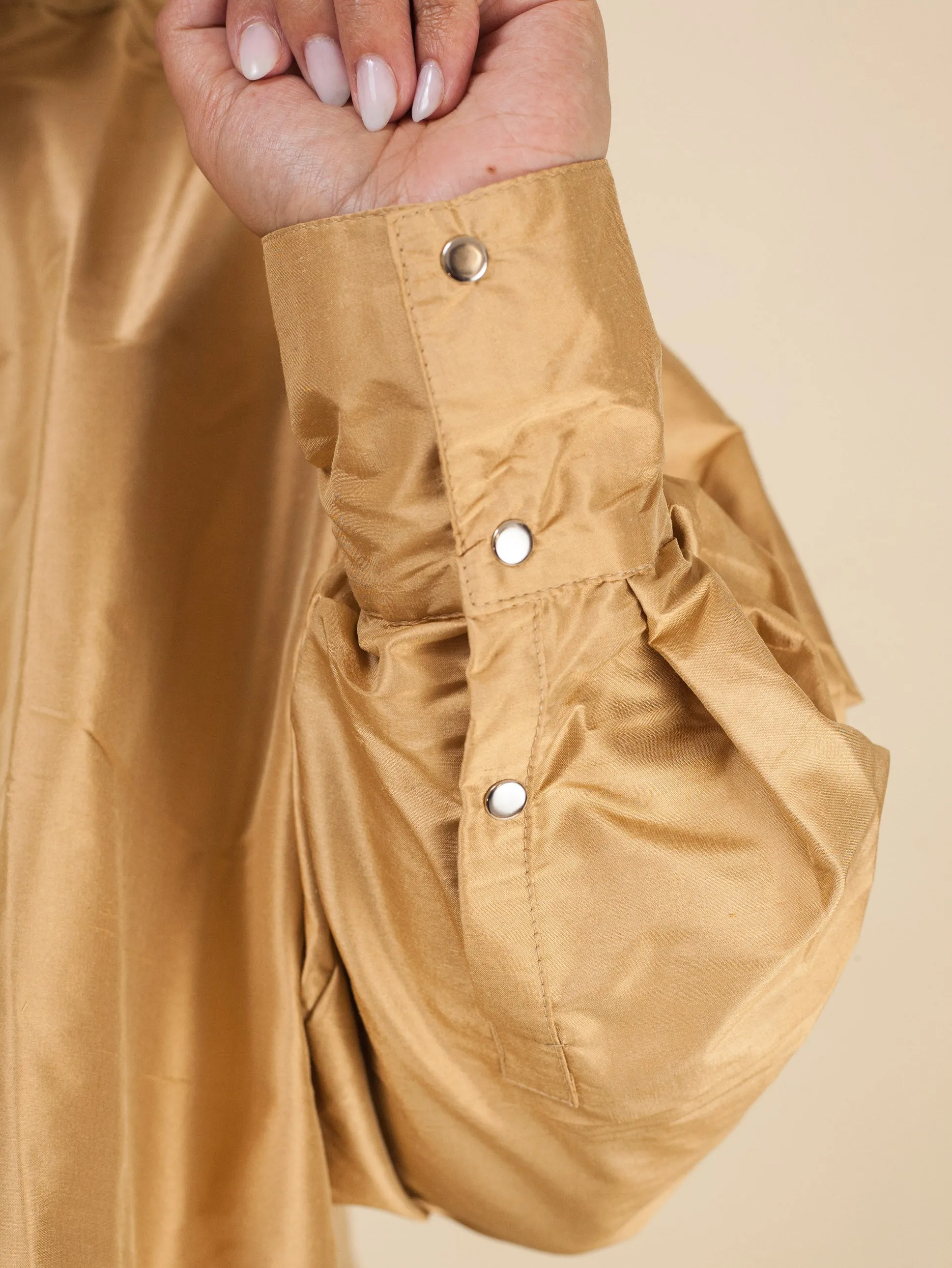 Cropped Shirt-Raw Silk (Scotch)