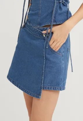 Darling Denim Wrap Skirt