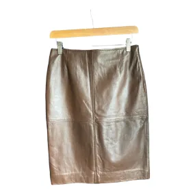 DKNY Leather Brown Skirt UK Size 10