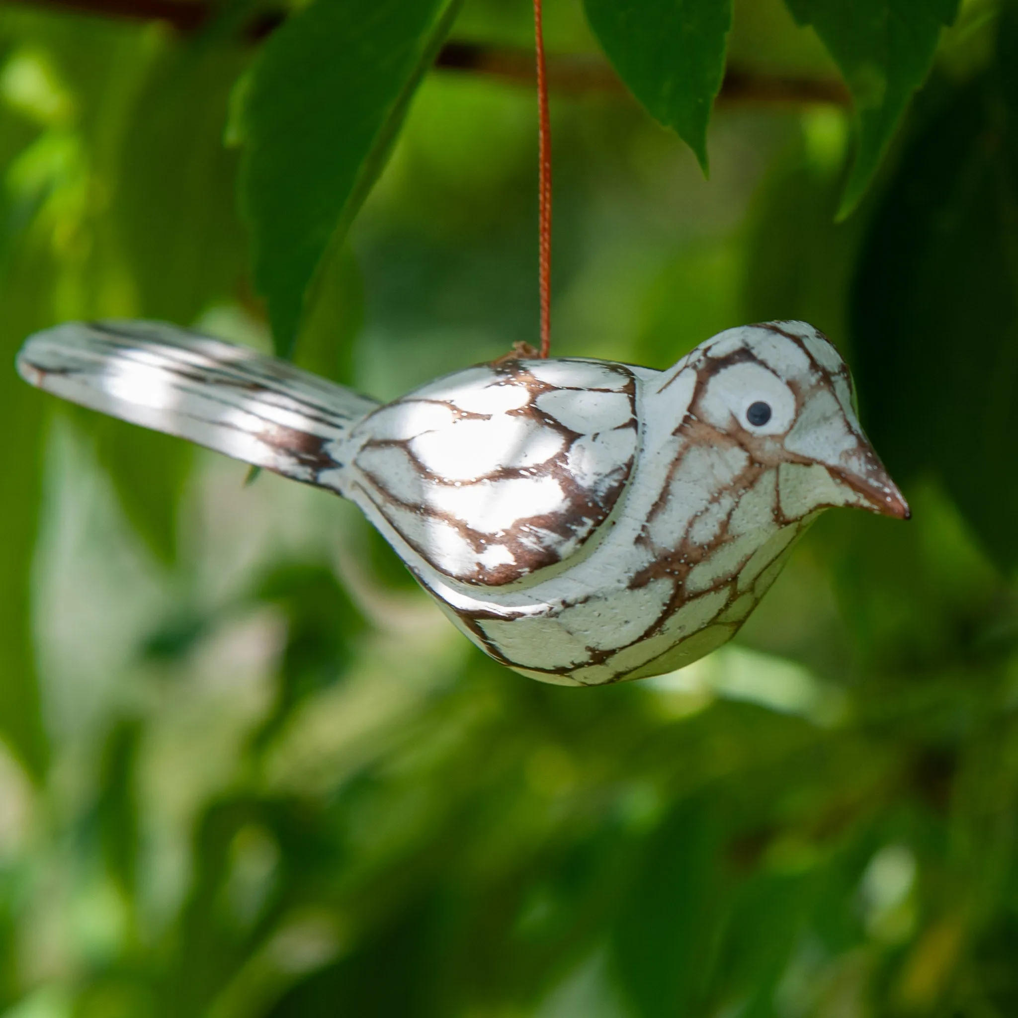 Driftwood Bird W Eyes Hanging Ornament