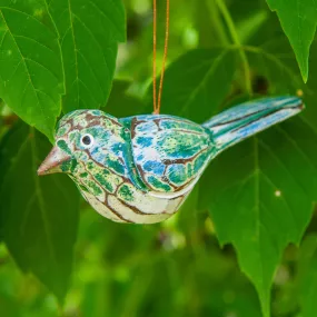 Driftwood Bird W Eyes Hanging Ornament