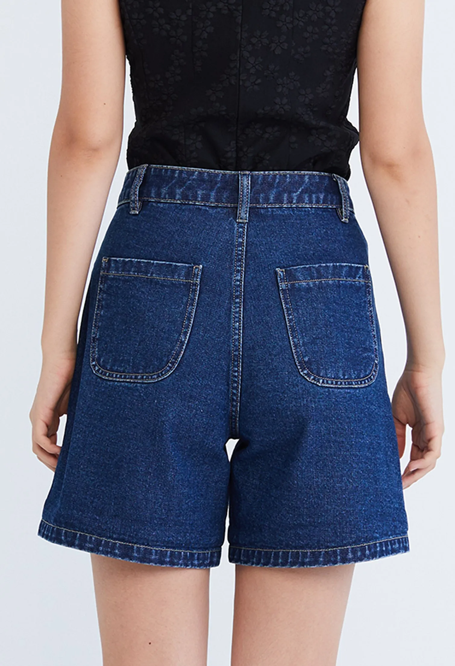 Easy Denim High Waisted Shorts