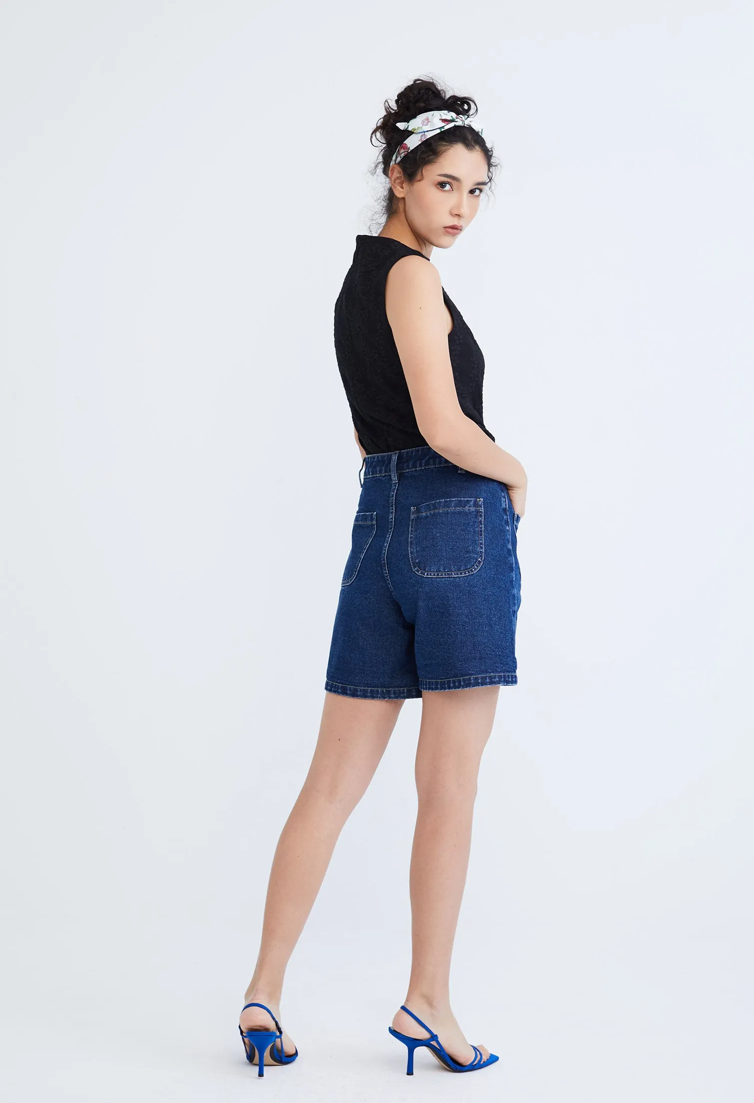 Easy Denim High Waisted Shorts