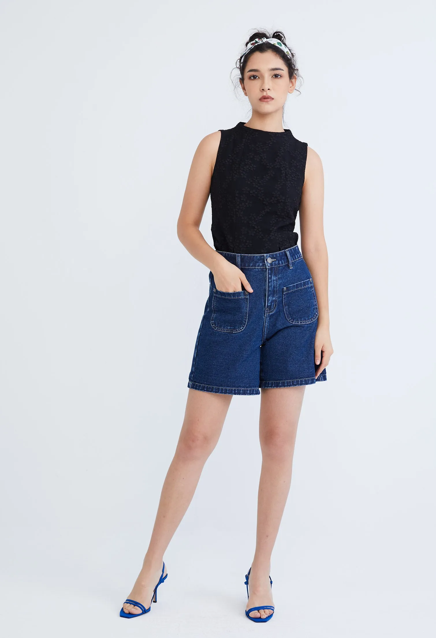 Easy Denim High Waisted Shorts