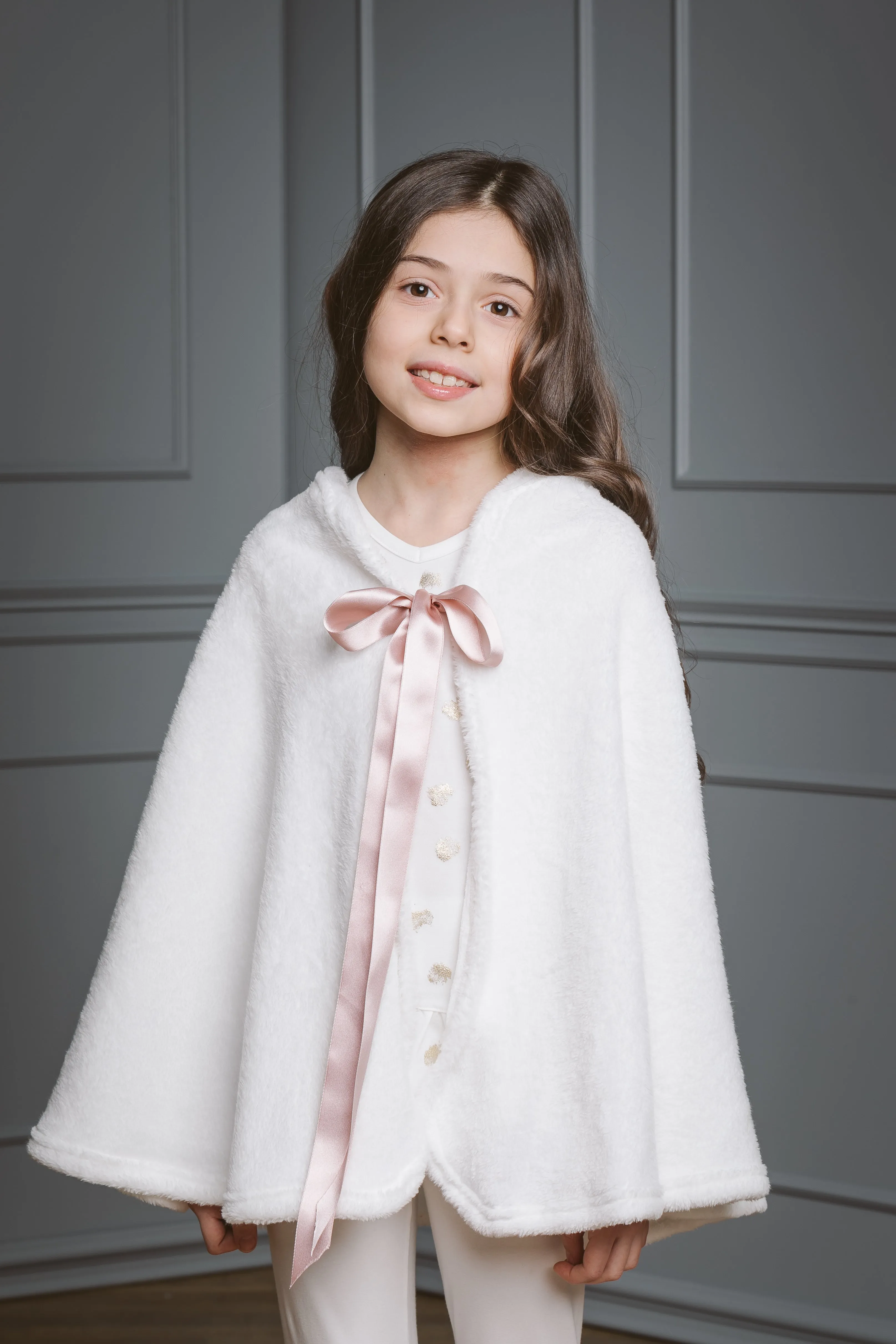 ELIZA GIRLS' CAPE WHITE