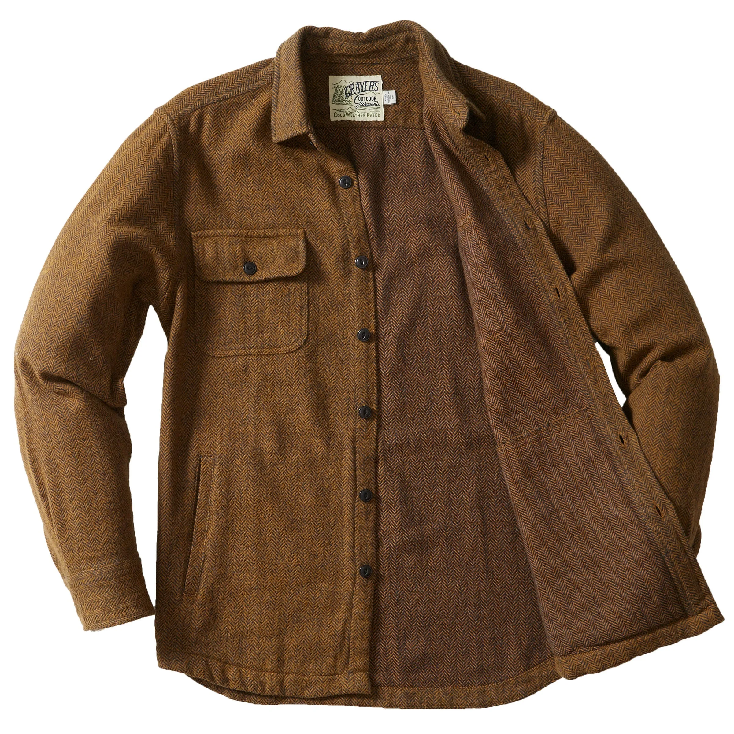 Eureka Heavyweight Shirt Jacket - Light Mustard Herringbone Twill