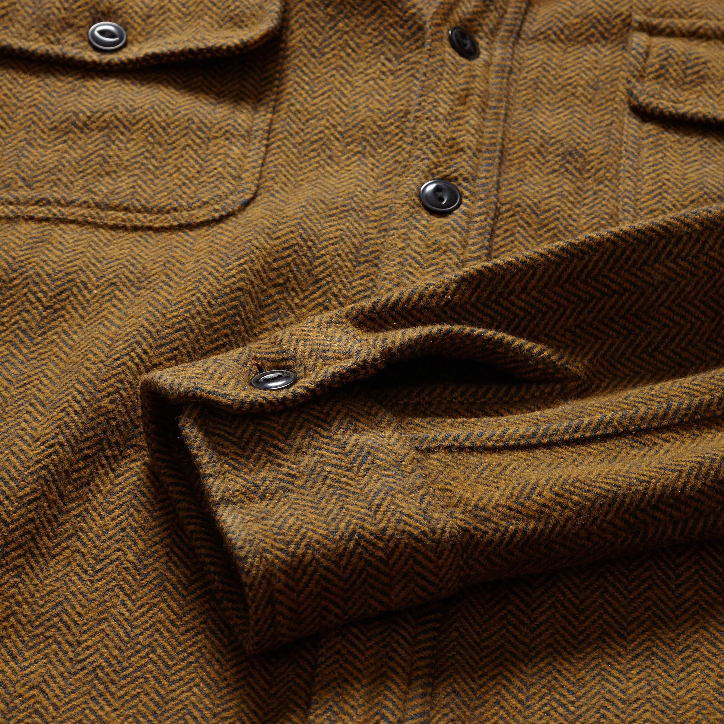 Eureka Heavyweight Shirt Jacket - Light Mustard Herringbone Twill