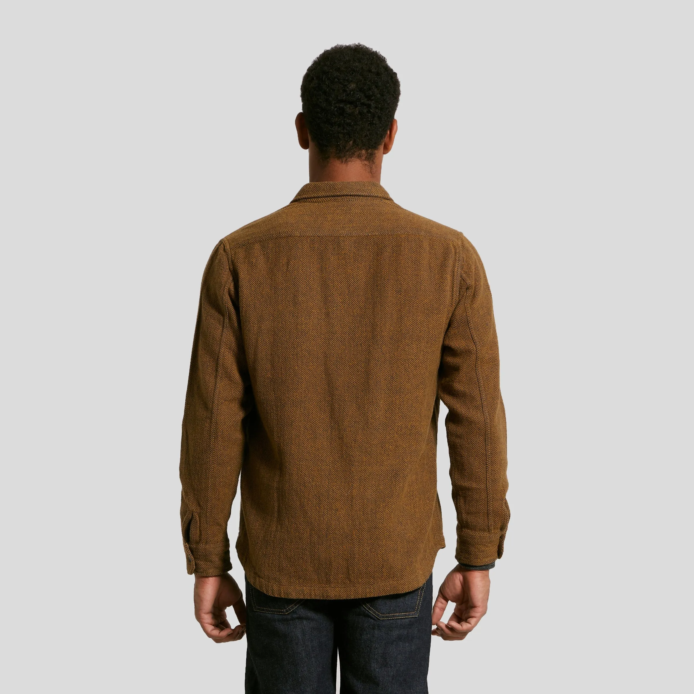 Eureka Heavyweight Shirt Jacket - Light Mustard Herringbone Twill