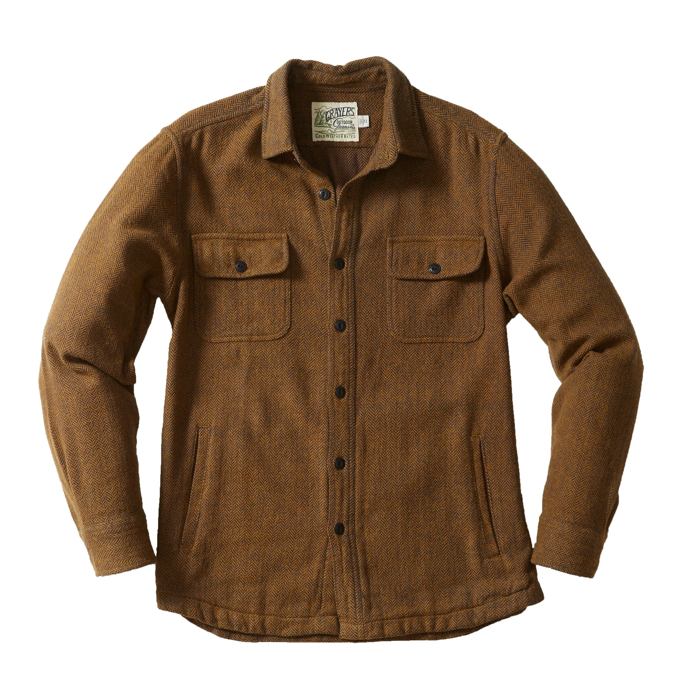 Eureka Heavyweight Shirt Jacket - Light Mustard Herringbone Twill