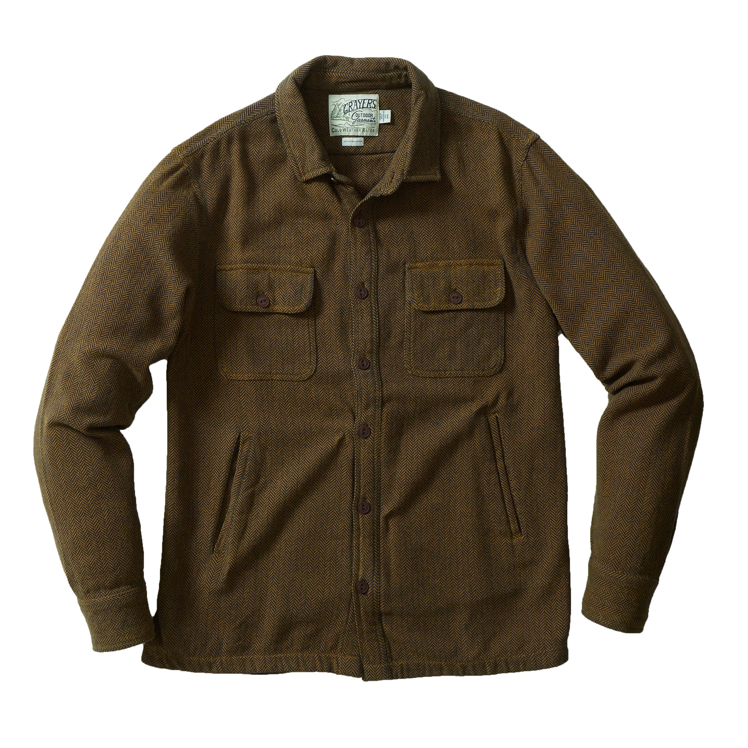 Eureka Heavyweight Shirt Jacket - Mustard Herringbone Twill