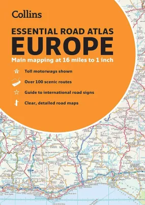 Europe Essential Road Atlas by Collins (2022)