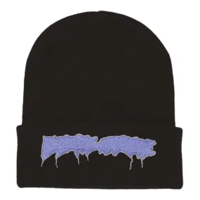 FA AWESOME DRIP STAMP EMBROIDERED EXCLUSIVE BEANIE BLACK