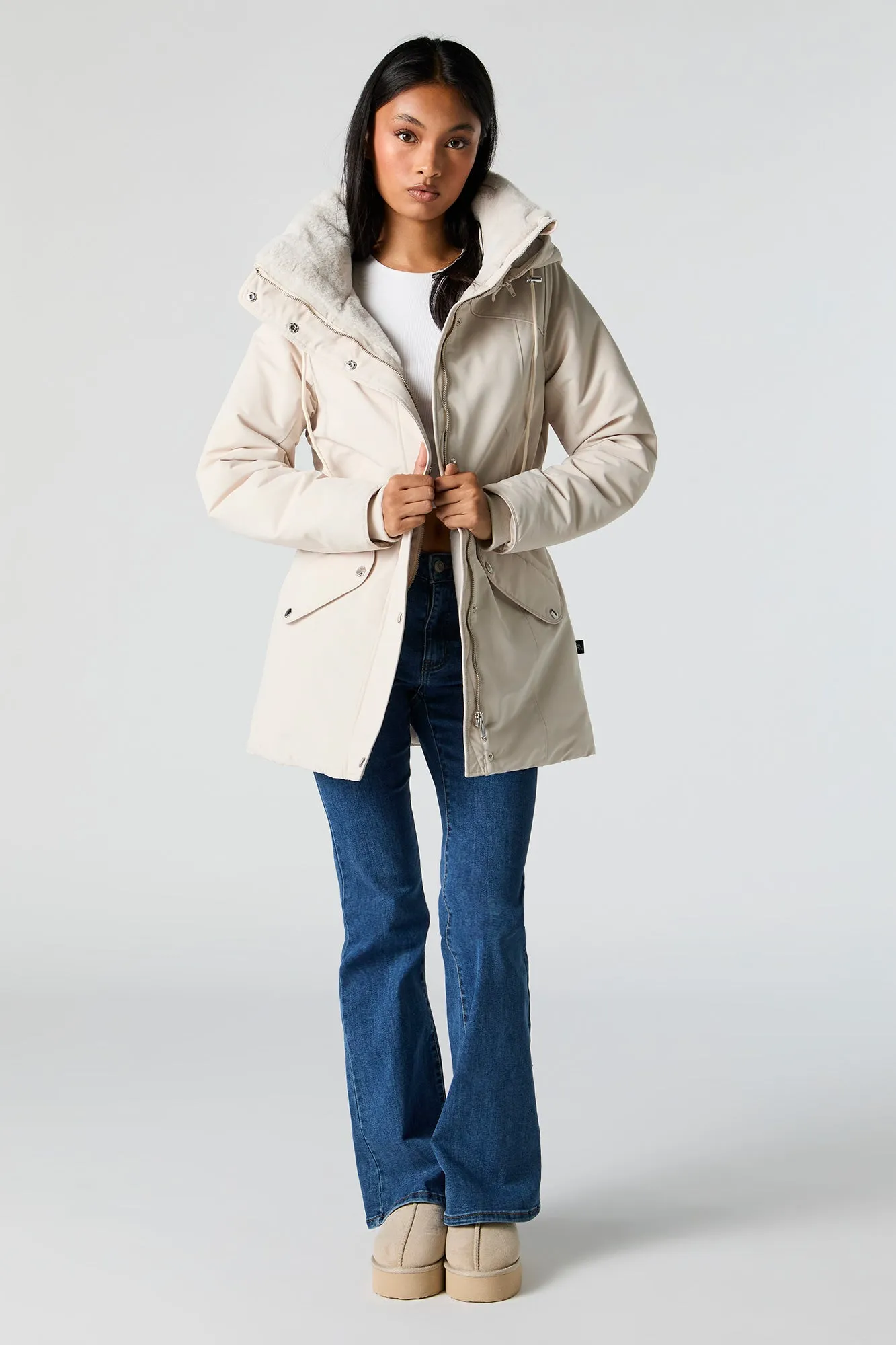 Faux Fur Lined Hooded Parka