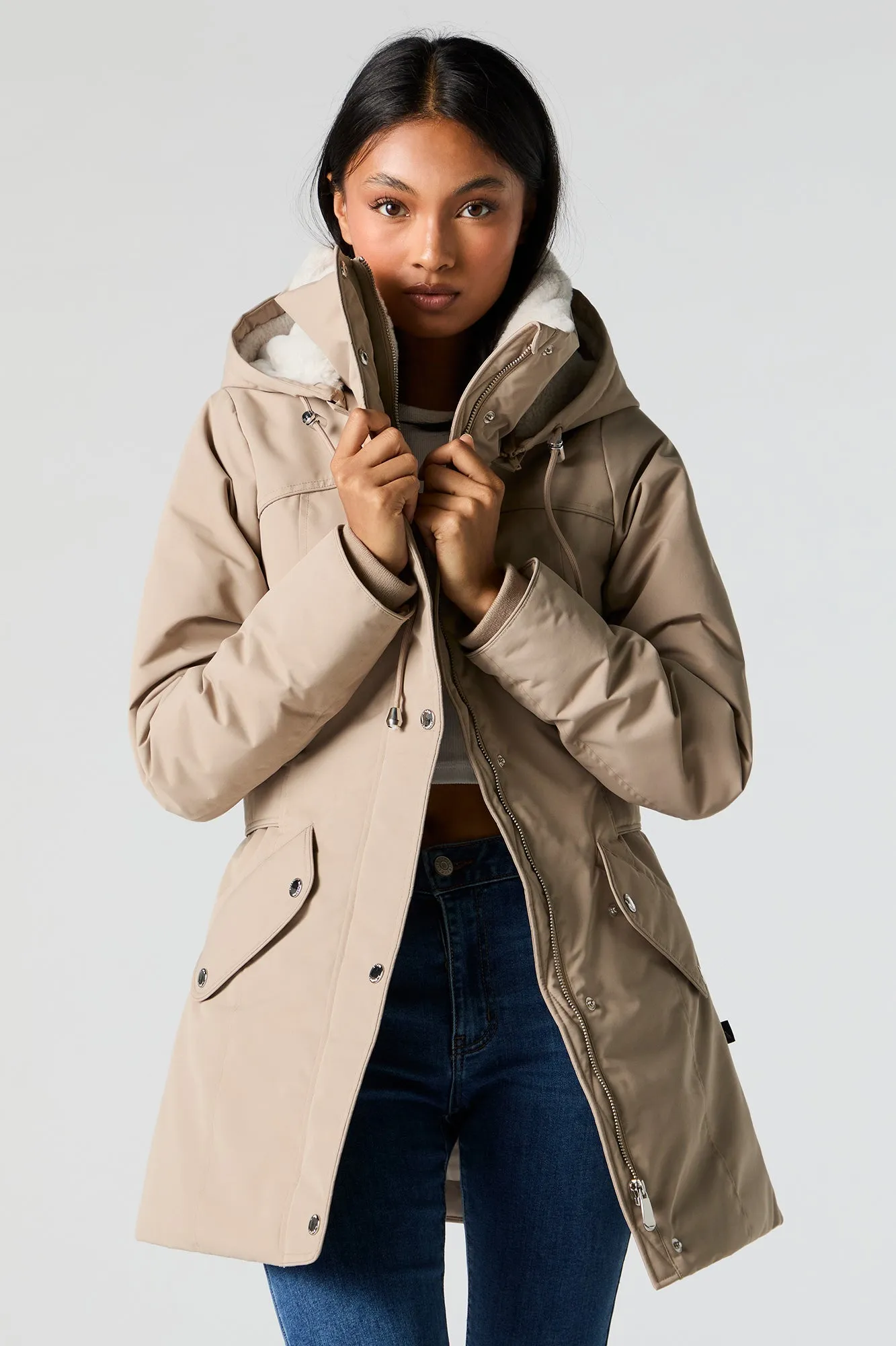 Faux Fur Lined Hooded Parka