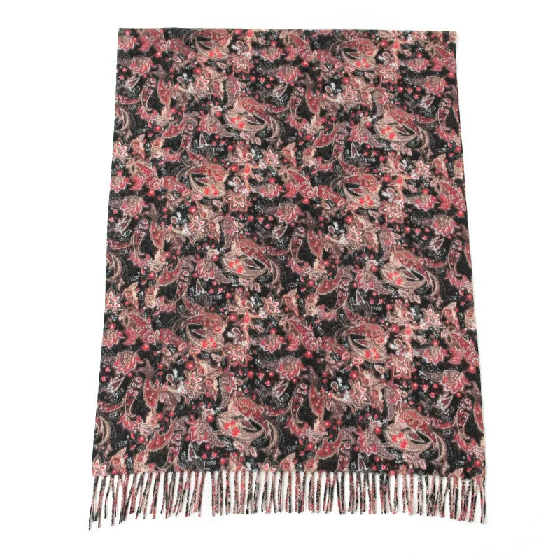 FH24-5748 Thickened cashmere-like cape winter scarf