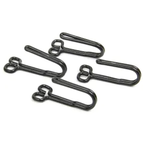 German WWII Tunic Aluminum Belt Hooks- Black (Set of 4)