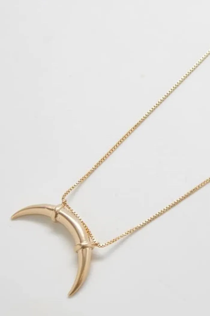 Gold Double Horn Necklace