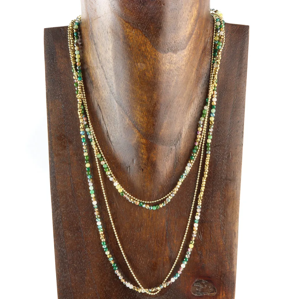 Gold Plated Faceted Bead Necklace