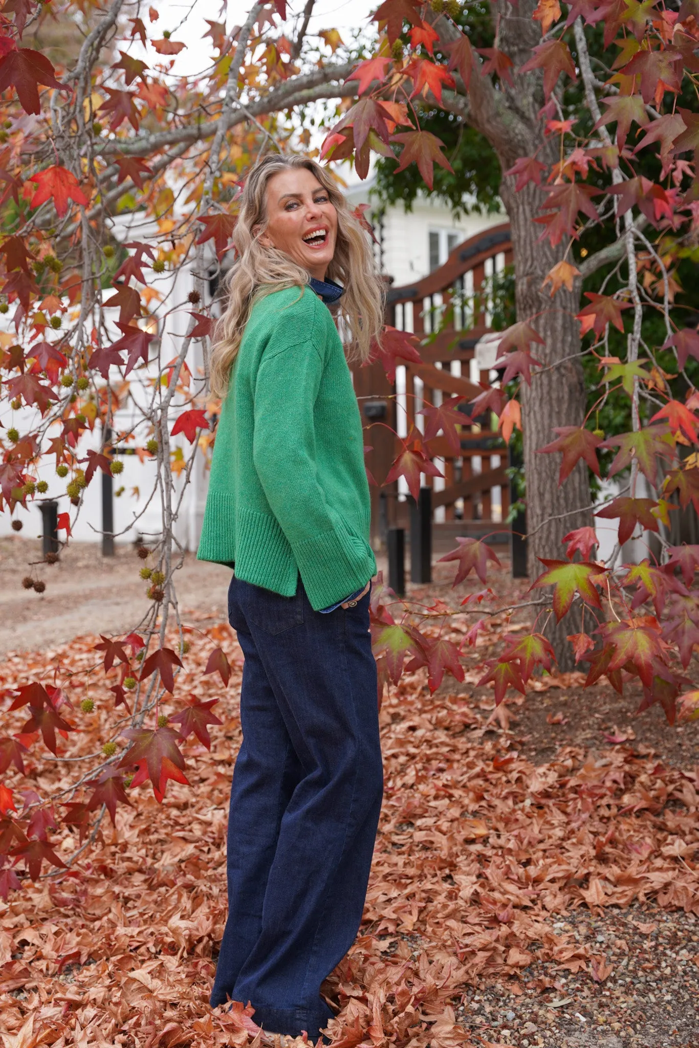 Green Wide Sleeve Pullover